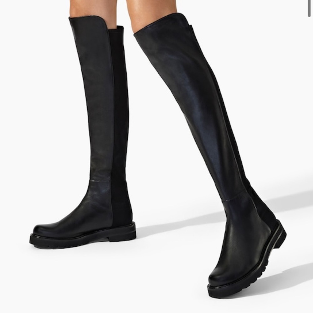 Stuart Weitzman 5050 Lift Leather Over-the-Knee Boots